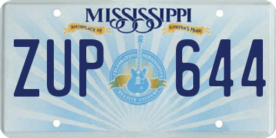 MS license plate ZUP644