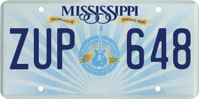 MS license plate ZUP648