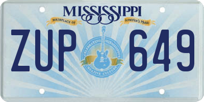MS license plate ZUP649