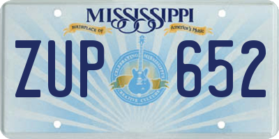 MS license plate ZUP652