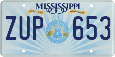 MS license plate ZUP653