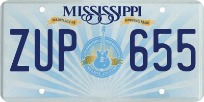 MS license plate ZUP655