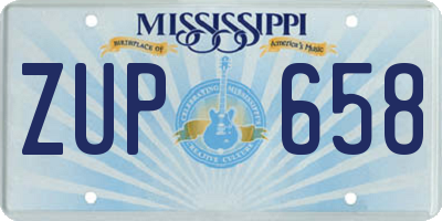 MS license plate ZUP658