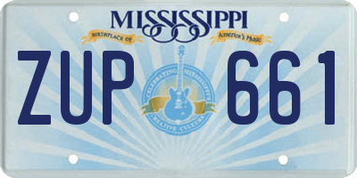 MS license plate ZUP661