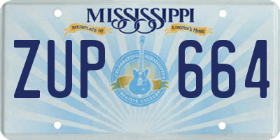 MS license plate ZUP664