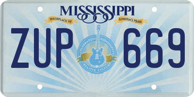 MS license plate ZUP669