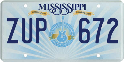MS license plate ZUP672