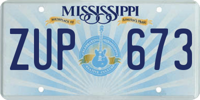 MS license plate ZUP673