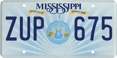 MS license plate ZUP675