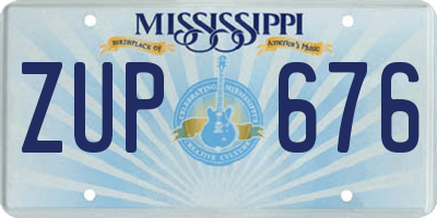 MS license plate ZUP676