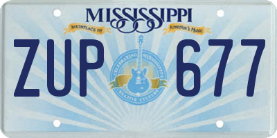 MS license plate ZUP677