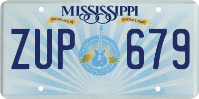 MS license plate ZUP679