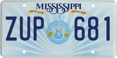 MS license plate ZUP681