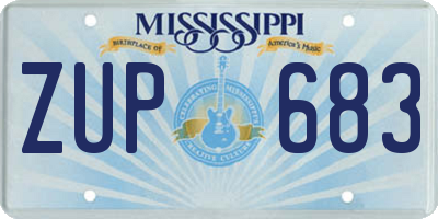 MS license plate ZUP683