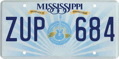 MS license plate ZUP684