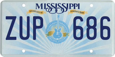 MS license plate ZUP686