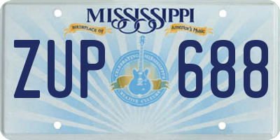 MS license plate ZUP688