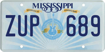 MS license plate ZUP689