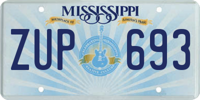MS license plate ZUP693