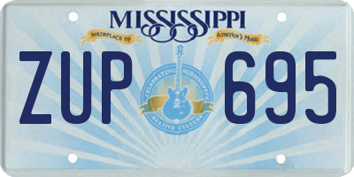 MS license plate ZUP695
