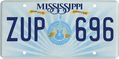 MS license plate ZUP696