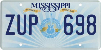 MS license plate ZUP698