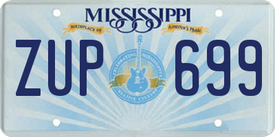 MS license plate ZUP699