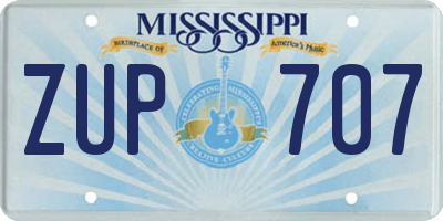 MS license plate ZUP707