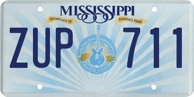 MS license plate ZUP711