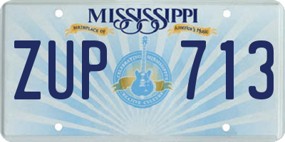 MS license plate ZUP713