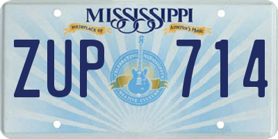 MS license plate ZUP714