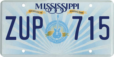 MS license plate ZUP715