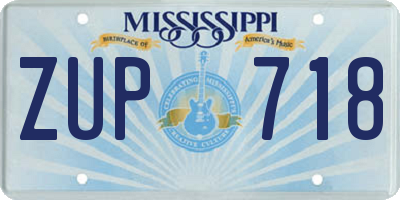 MS license plate ZUP718