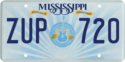 MS license plate ZUP720
