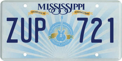MS license plate ZUP721