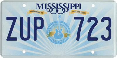 MS license plate ZUP723