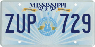 MS license plate ZUP729