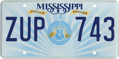 MS license plate ZUP743