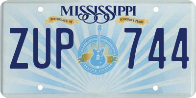 MS license plate ZUP744