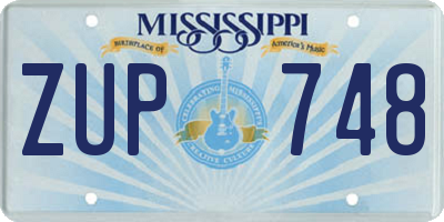 MS license plate ZUP748