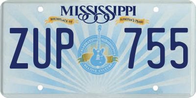 MS license plate ZUP755