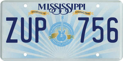 MS license plate ZUP756