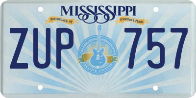 MS license plate ZUP757
