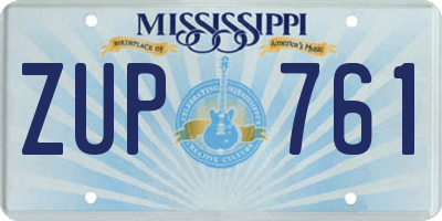 MS license plate ZUP761