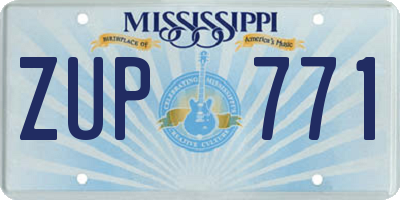 MS license plate ZUP771