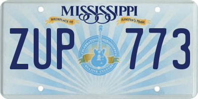 MS license plate ZUP773