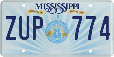 MS license plate ZUP774