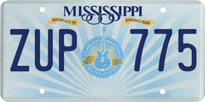 MS license plate ZUP775
