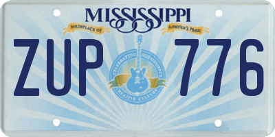 MS license plate ZUP776