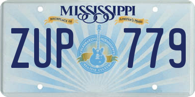 MS license plate ZUP779